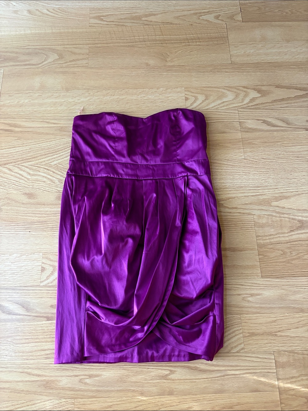 Faith 21 Strapless Satin Cocktail Dress in Vibrant Magenta Size 1x Y2K vintage